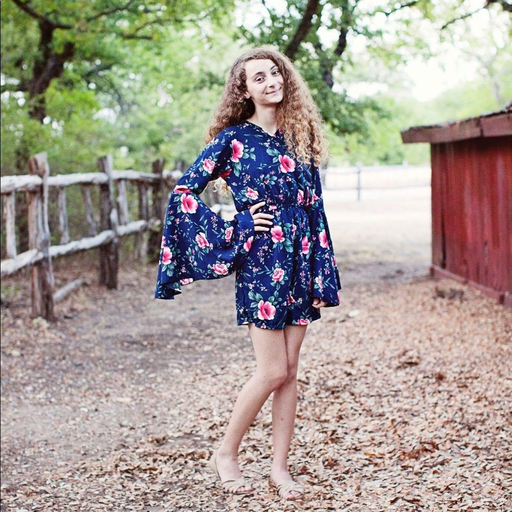 Bell Sleeve Shorts Romper